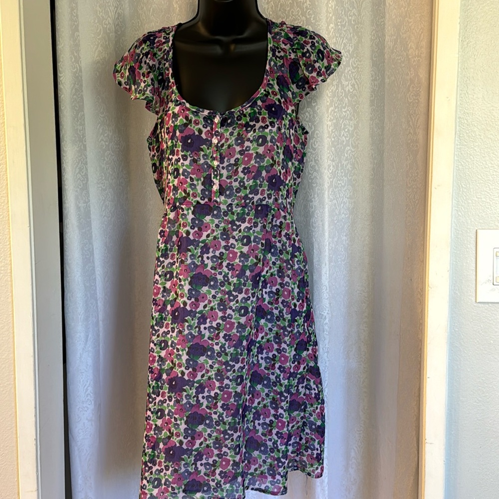 OLD NAVY CHIFFON FLORAL DRESS Sz: M